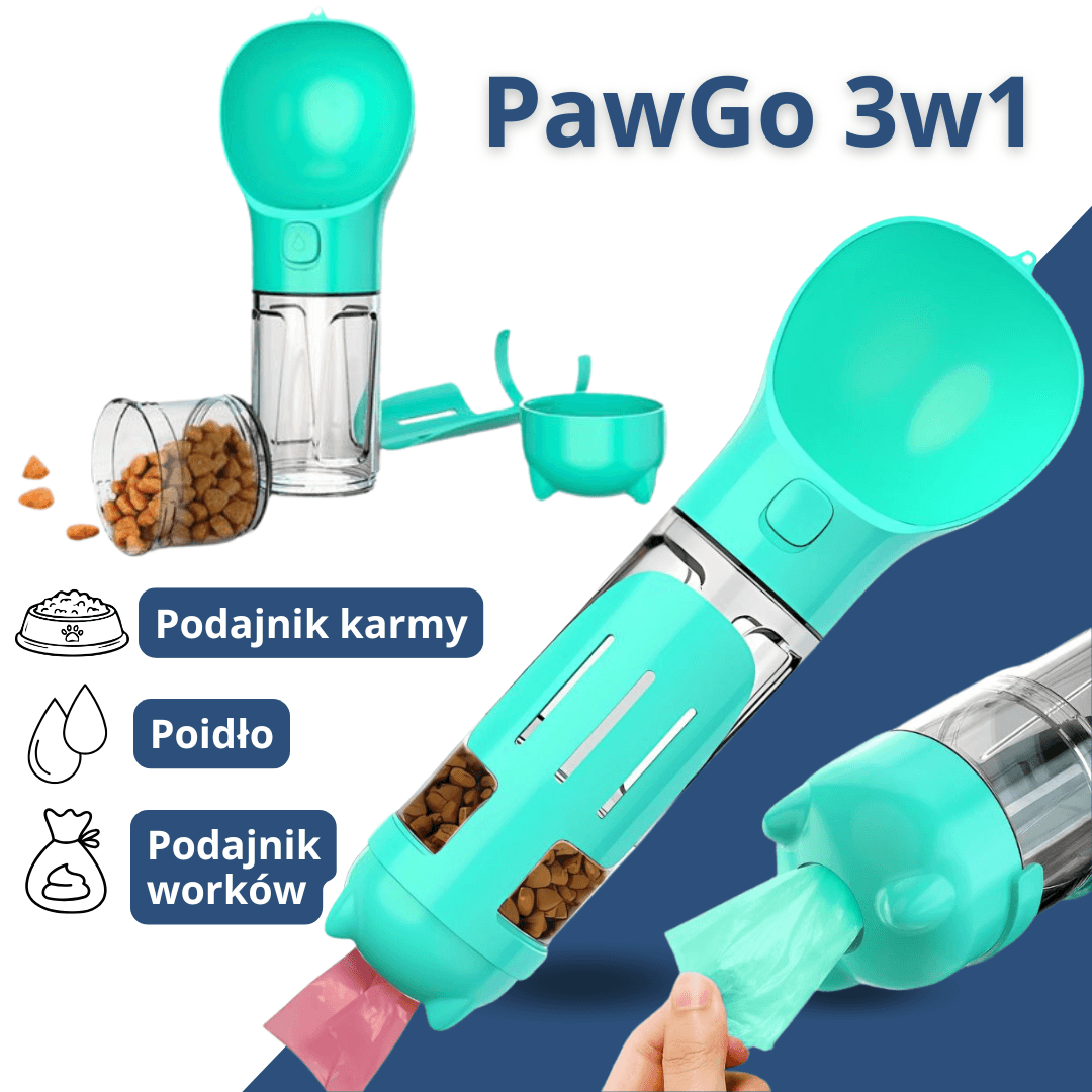 PawGo 3w1 - Butelka 300ml dla psa i kota